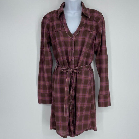 Wrangler Dresses & Skirts - Rock by Wrangler Rolled Sleeve Shirt Dress Women's plaid Snap Front